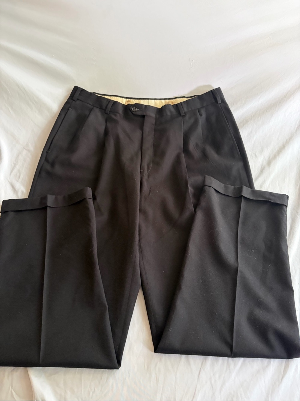 VTG Austin Reed London England Pure Virgin Wool Black Dress Pants 36x32